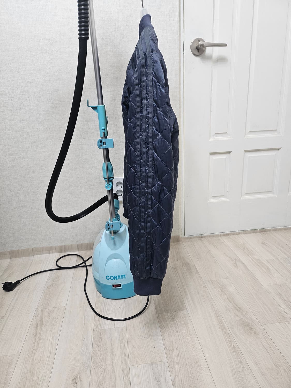 (95)M ☆초대장급☆ 아디다스 슈퍼스타 2중지퍼 [다크네이비] 퀼팅자켓 상품이미지4