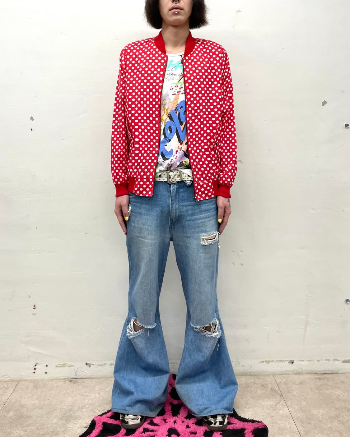 white dot red jumper 상품이미지4