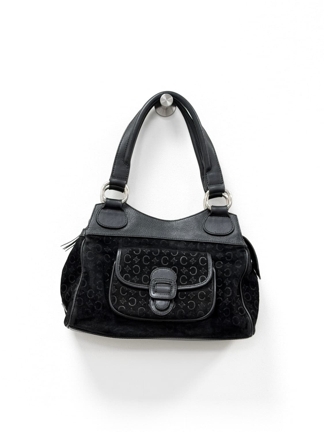 셀린느 트리오페 스웨이드 & 레더 숄더백 상품이미지1