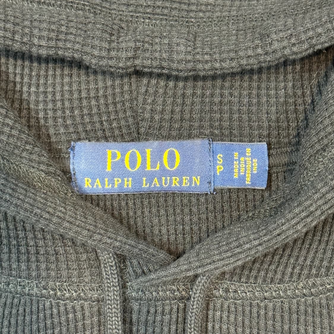 S) 폴로 랄프로렌 써멀 와플 후드티 블랙 상품이미지6