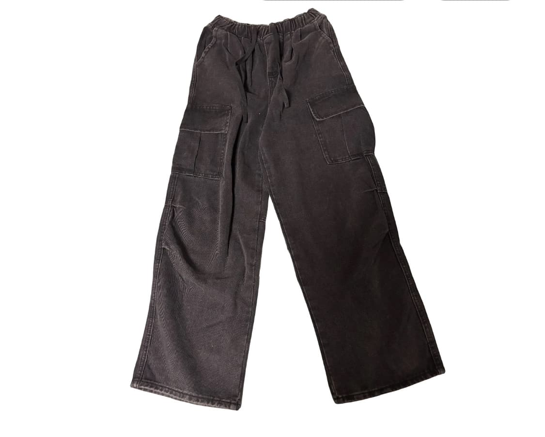 워싱 데님 카고 와이드 팬츠 상품이미지3