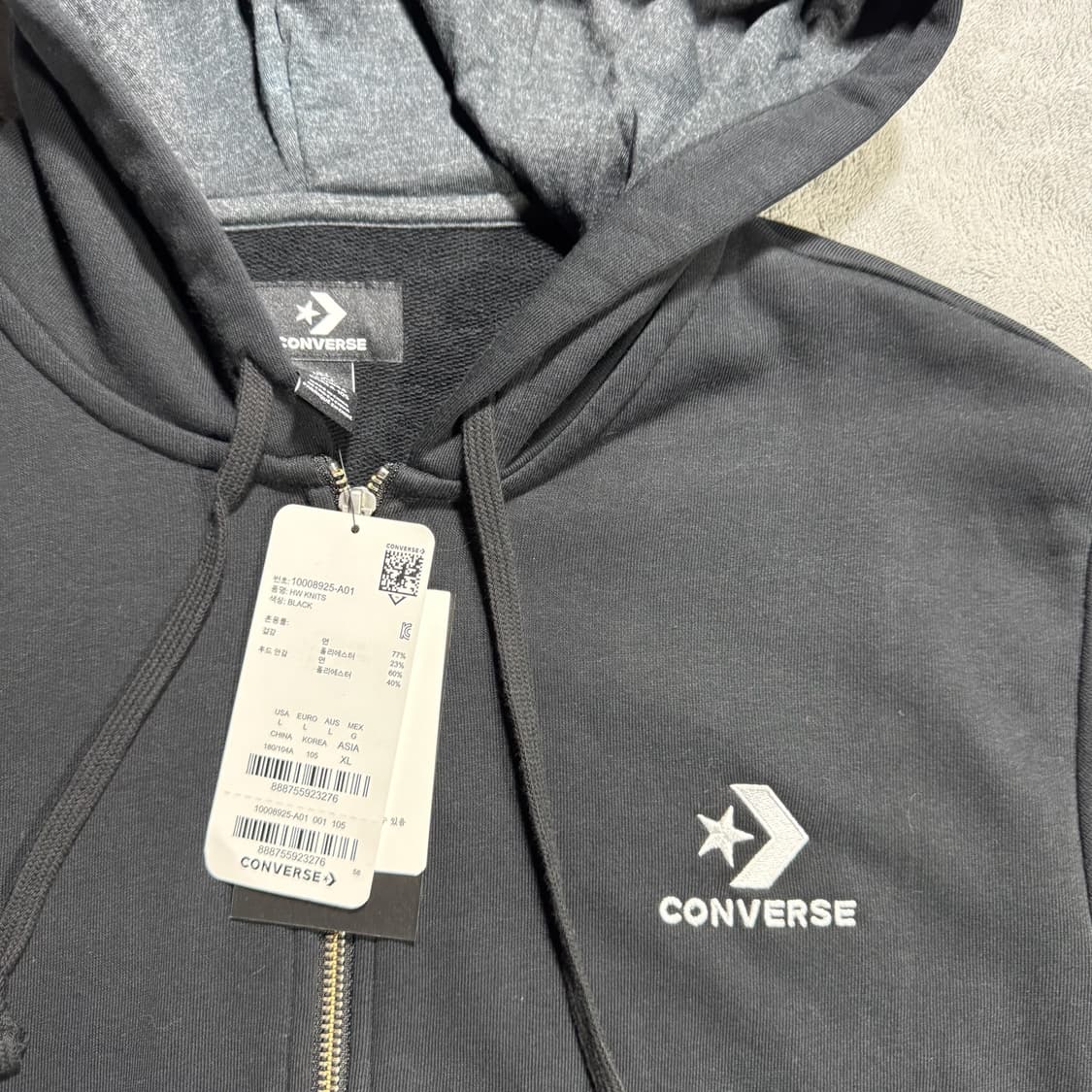 컨버스 블랙 후드집업  상품이미지2