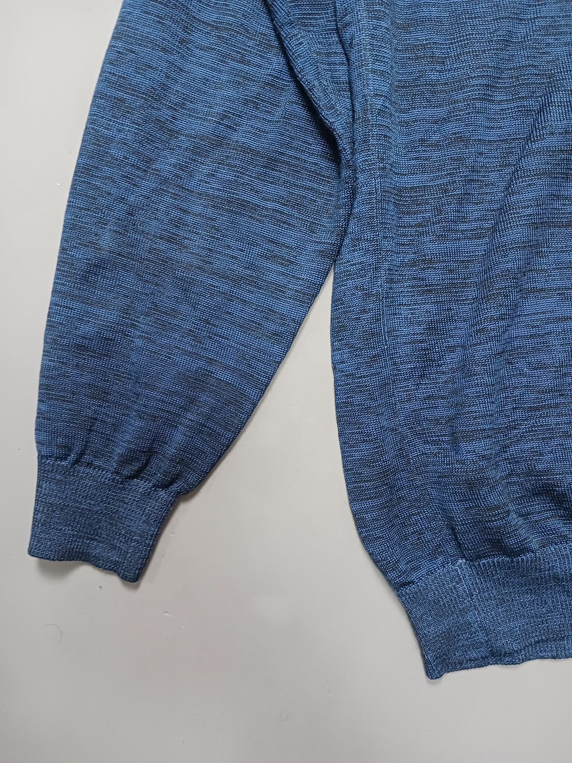 [L] 빈티지 블루 멜란지 긴팔 폴로 니트 상품이미지3