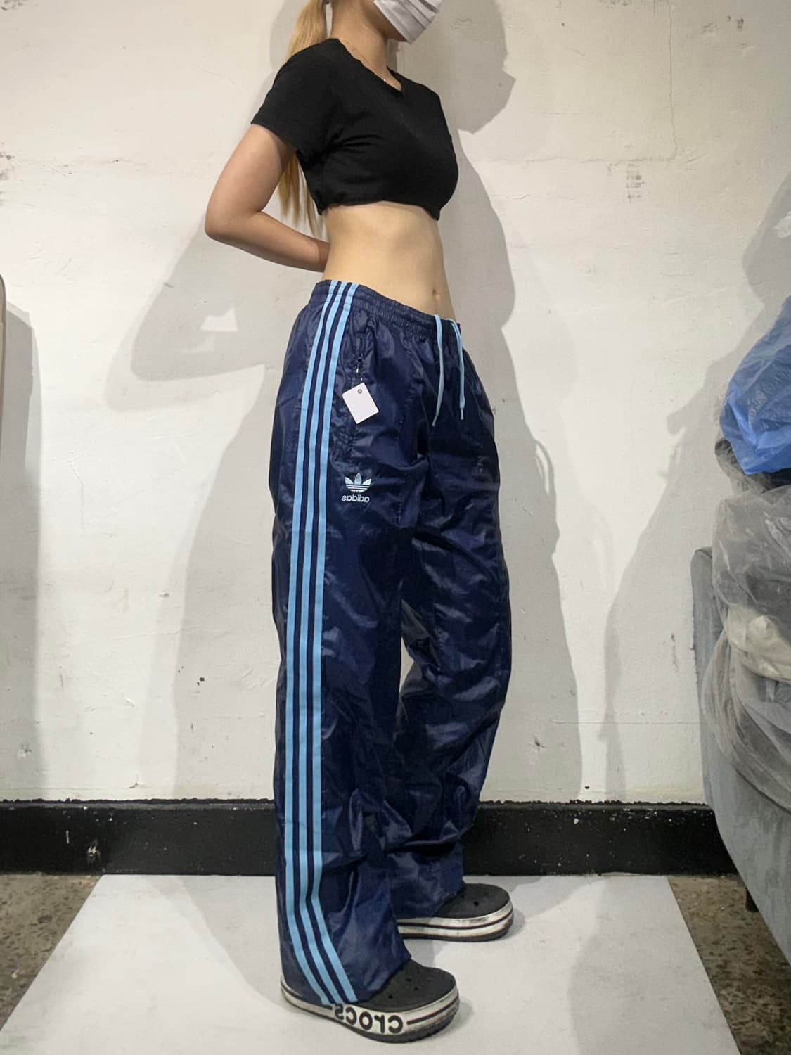 아디다스 네이비 블루 삼선 우븐 트레이닝 팬츠 95 상품이미지1
