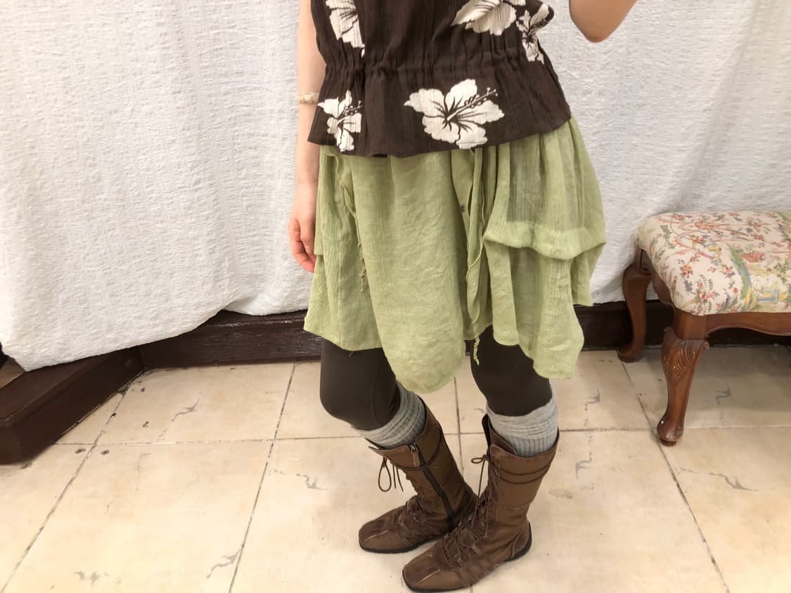 Soft green hippie blouse 상품이미지2