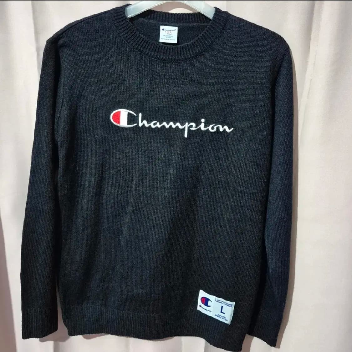 s급 챔피온 니트 블랙 L 남녀공용 상품이미지1