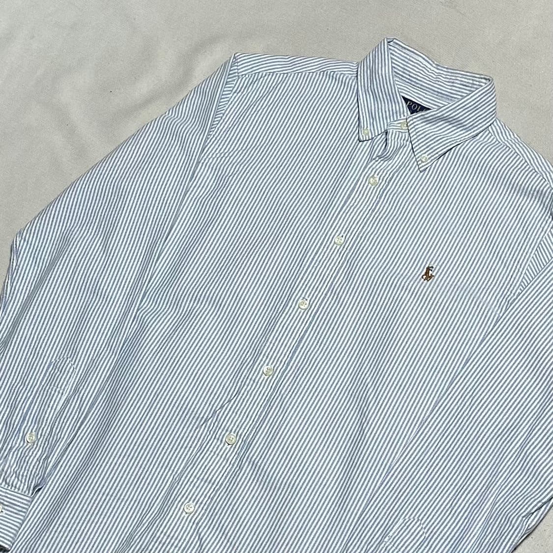 M 폴로랄프로렌 스카이블루 스트라이프 셔츠 상품이미지1