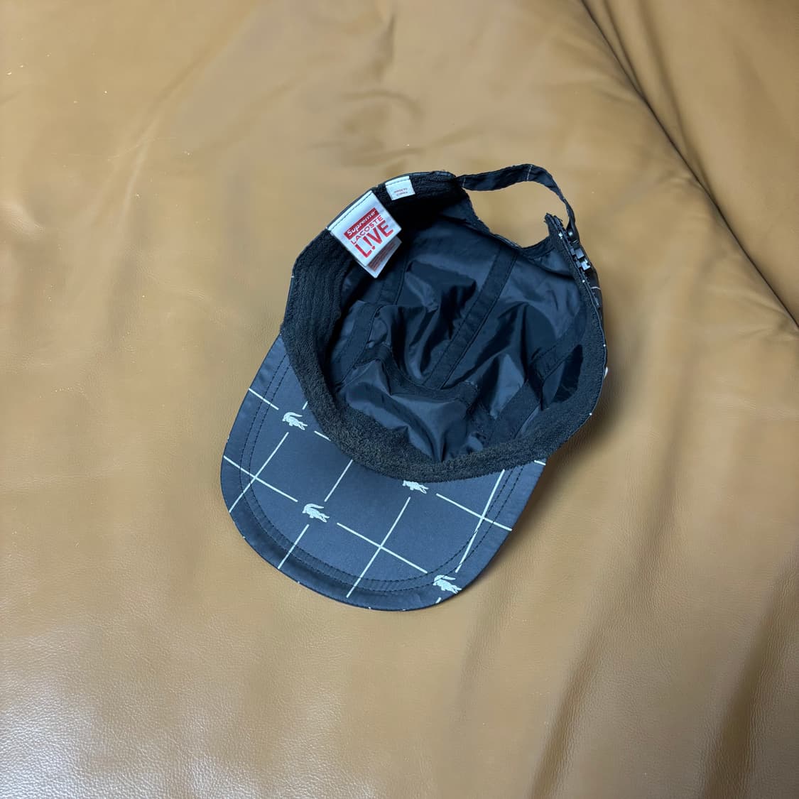 Supreme 슈프림x라코스테 블랙 캠프캡 모자 (Black) 상품이미지8