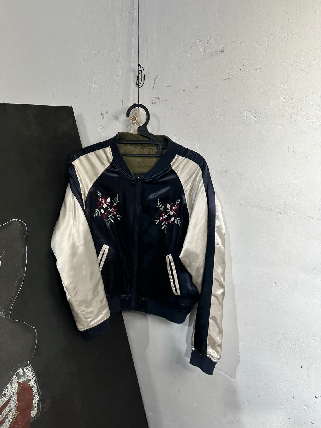 Jpn 일본빈티지 오리엔탈 네이비 카키 양면 스카잔 자켓 상품이미지7