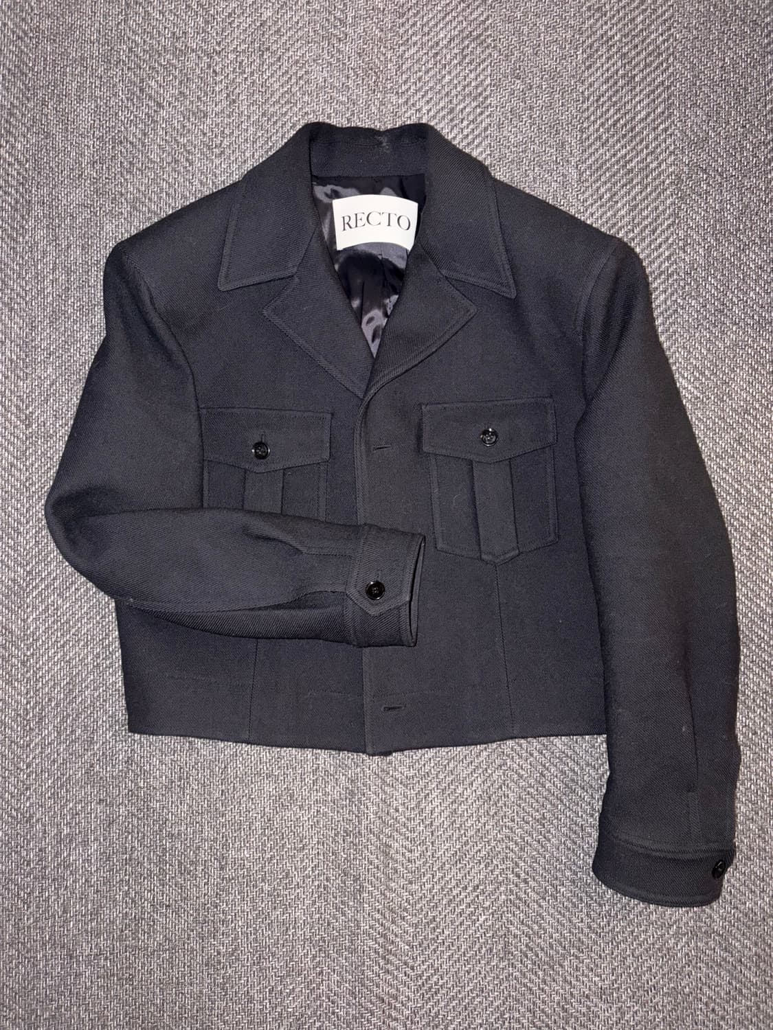 렉토 카일 밀리터리 울 블렌드 자켓 블랙 상품이미지6