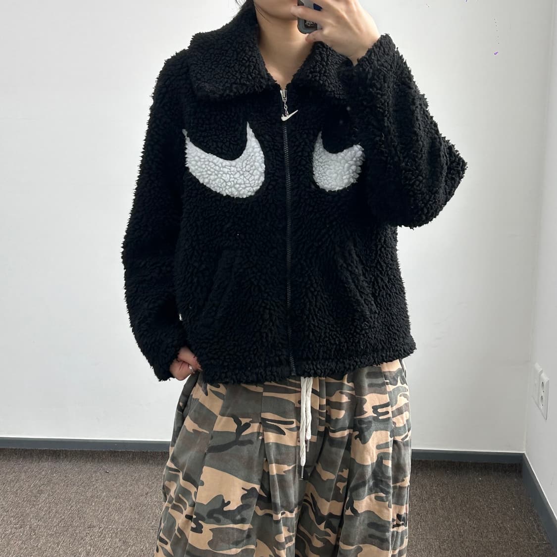 Nike 나이키 더블 스우시 블랙 후리스 상품이미지1