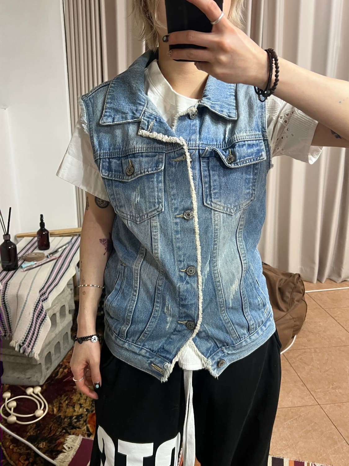 빈티지 투포켓 데님 베스트 자켓 상품이미지1