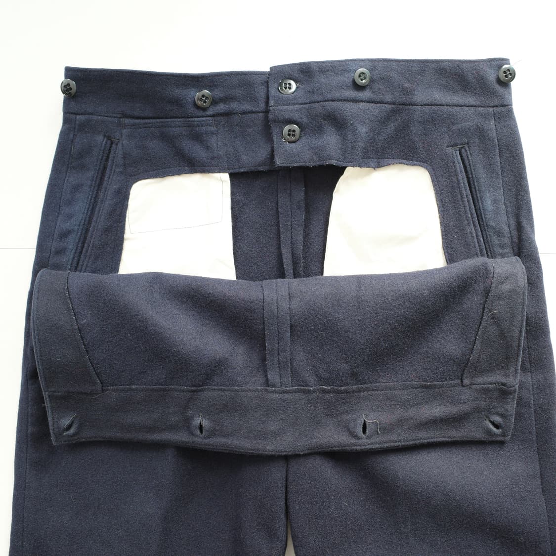 60s 오리지널 프랑스 해군 세일러 울 팬츠 33 프렌치 네이비 상품이미지2