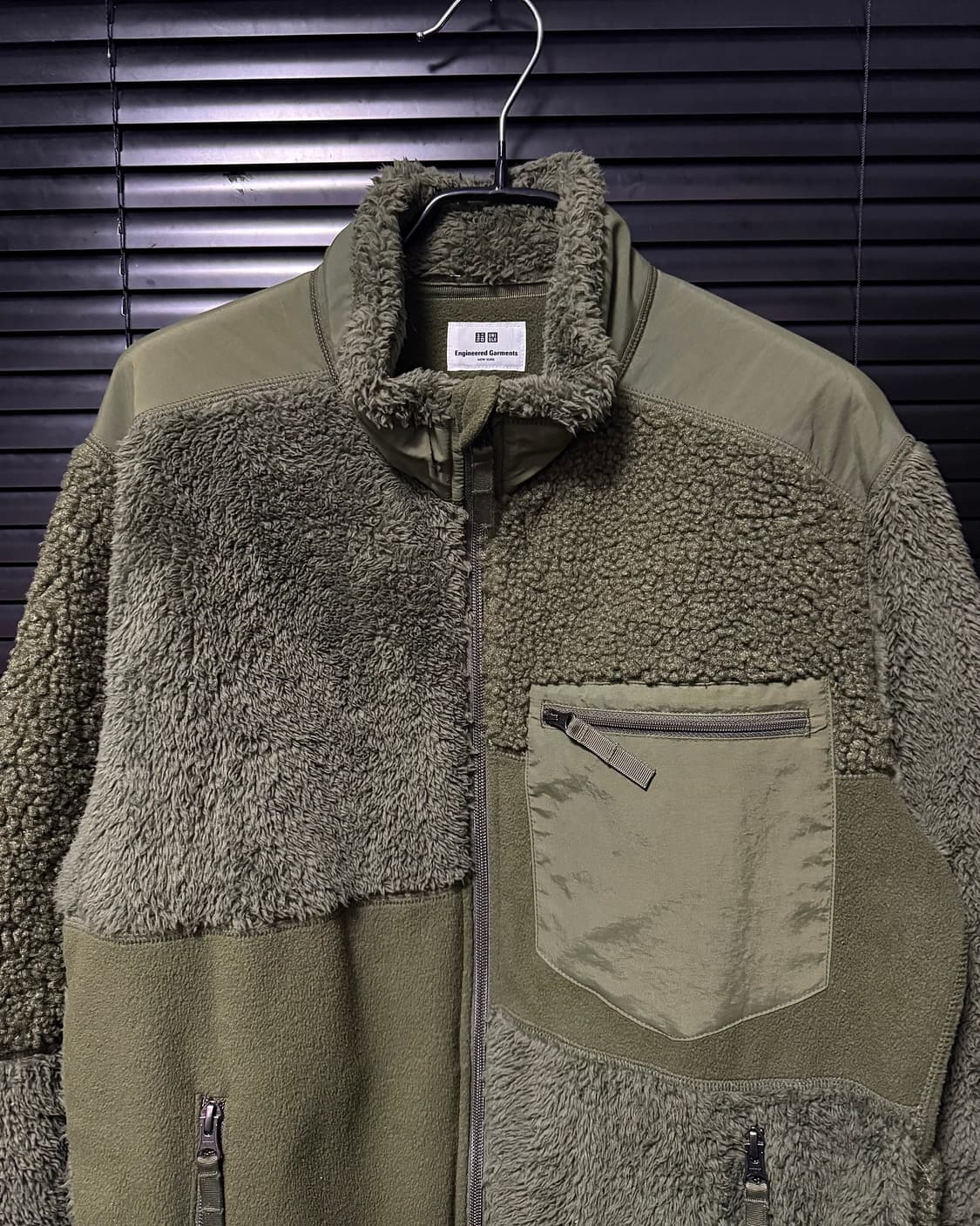 유니클로 엔지니어드가먼츠 엔가 카키 후리스 플리스 워크 자켓 S 밀리터리 상품이미지3