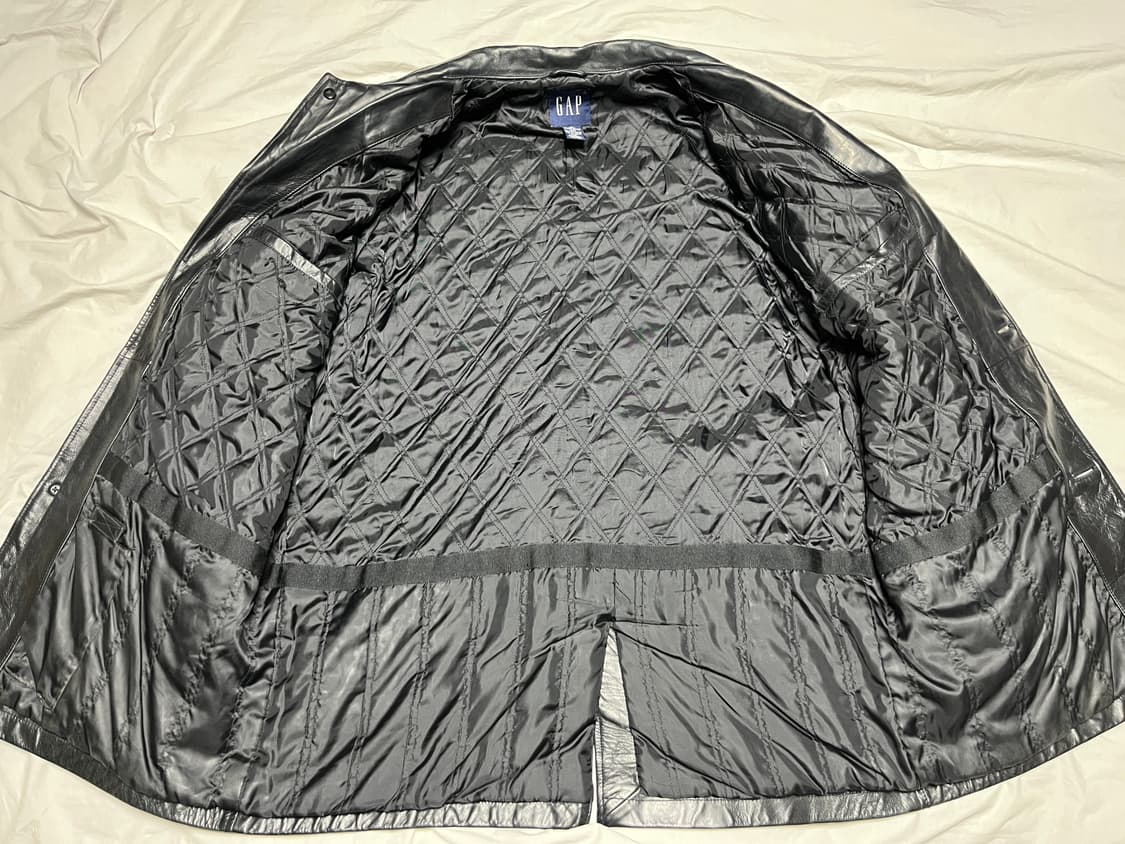 [L] GAP 올드 갭 레더 카코트 블랙 상품이미지4