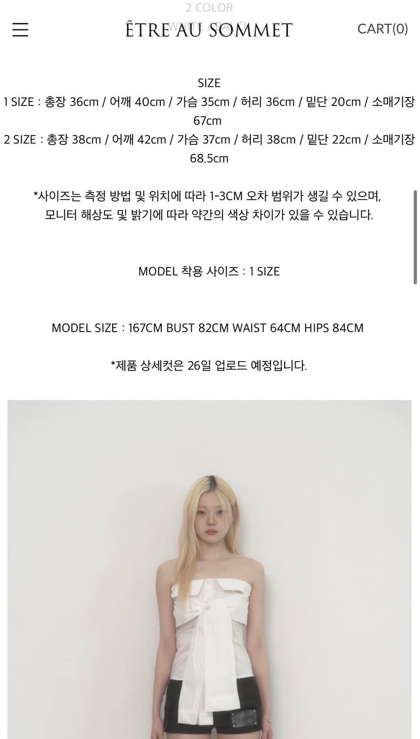 에트오소메 타이 셔츠 튜브탑 상품이미지2