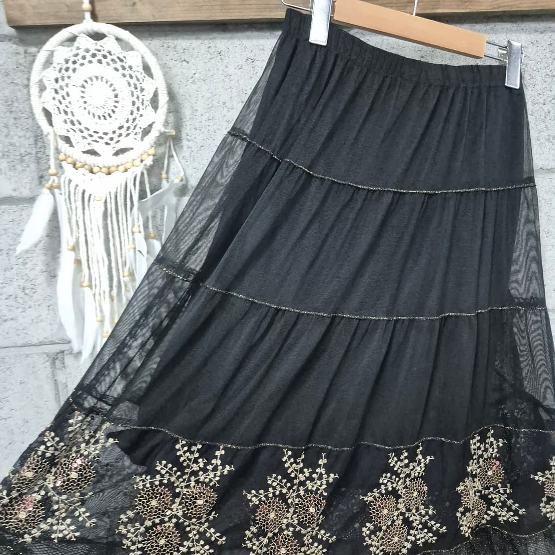 스팽글 자수 샤스커트 상품이미지3