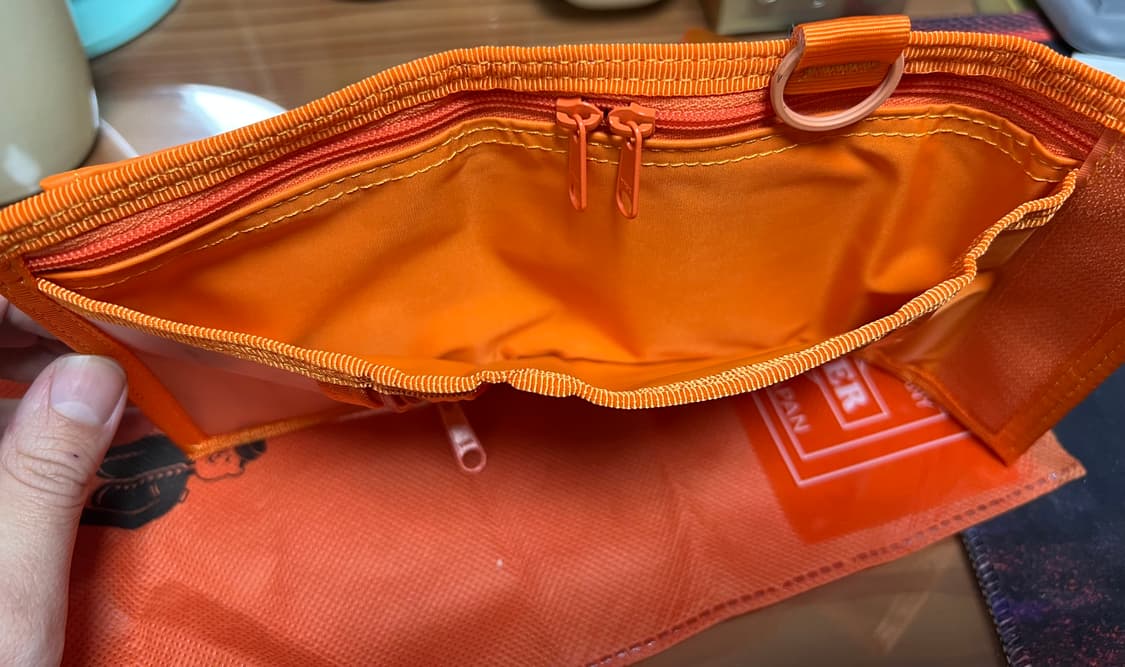 미사용 신품) Porter 포터 캡슐 반지갑 오렌지 컬러 상품이미지3