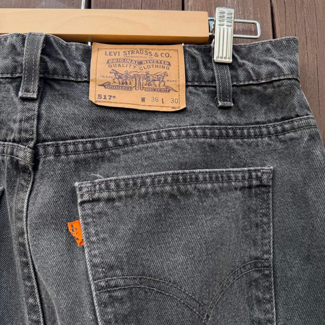 90s Vintage USA Levis 517 W36 L30 Black 상품이미지7