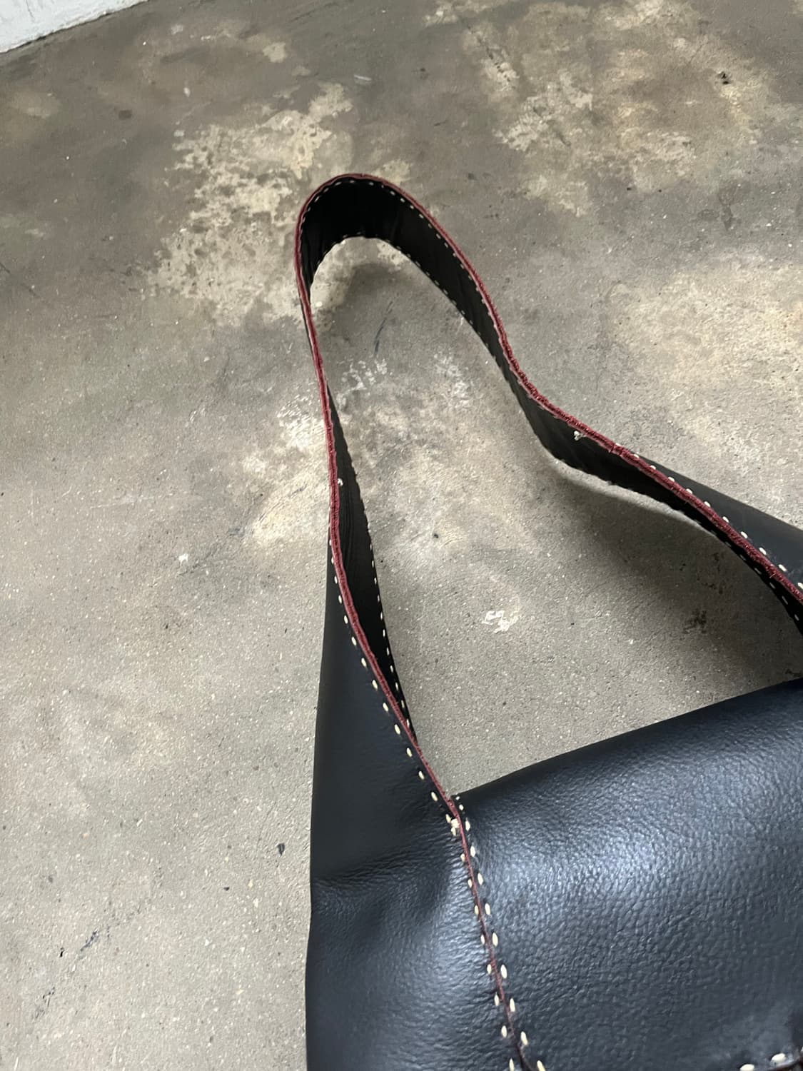 Vintage 리얼레더 빅숄더백 상품이미지6