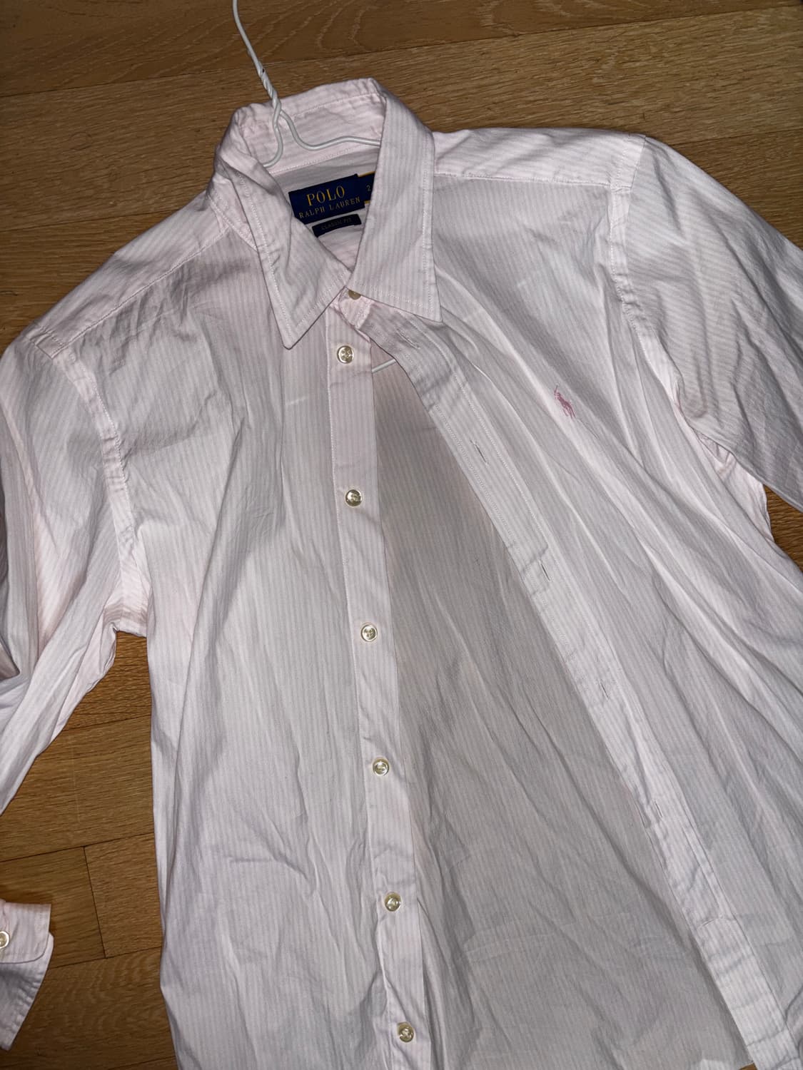 폴로 랄프로렌 핑크 클래식핏 스트라이프 셔츠 상품이미지1