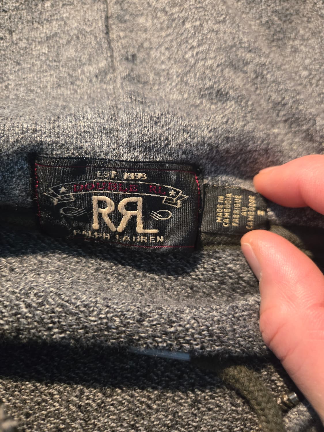 RRL 후드 집업 차콜 테리 자켓 상품이미지2