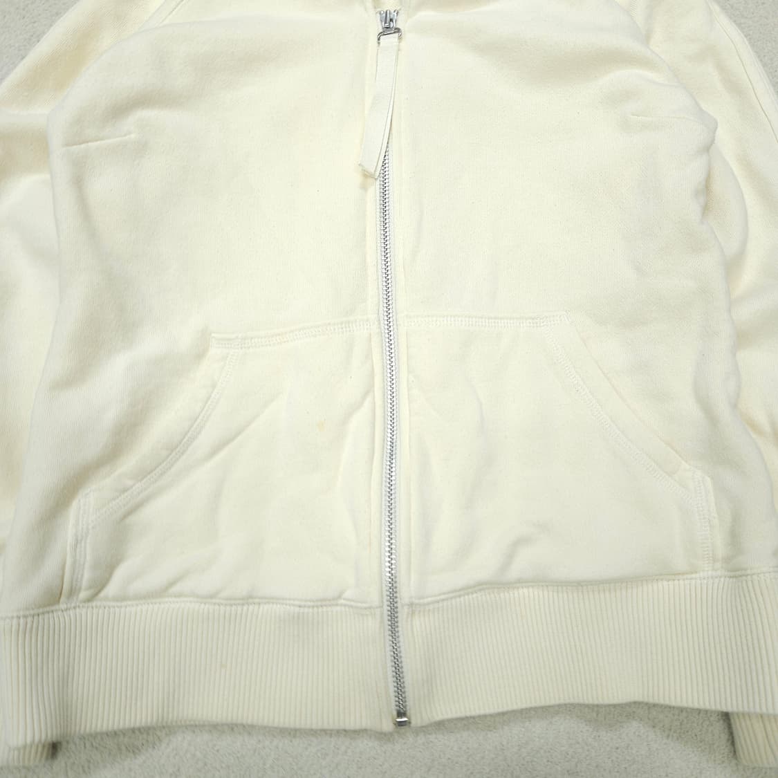 아디다스 삼선 퍼 후드 집업 아이보리 상품이미지4