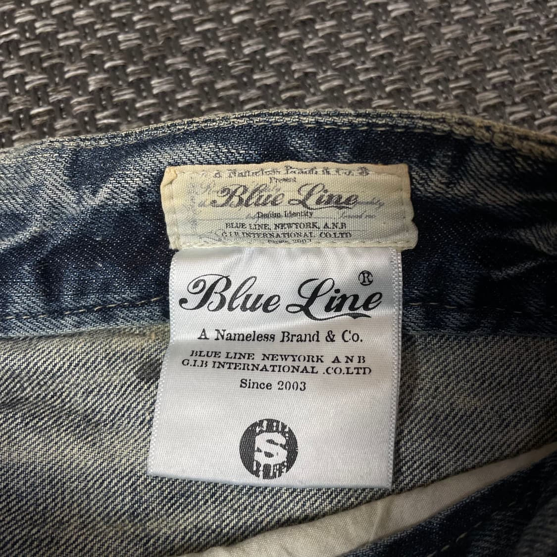 (30) 블루라인 데님 페인팅 숏 스커트 상품이미지4