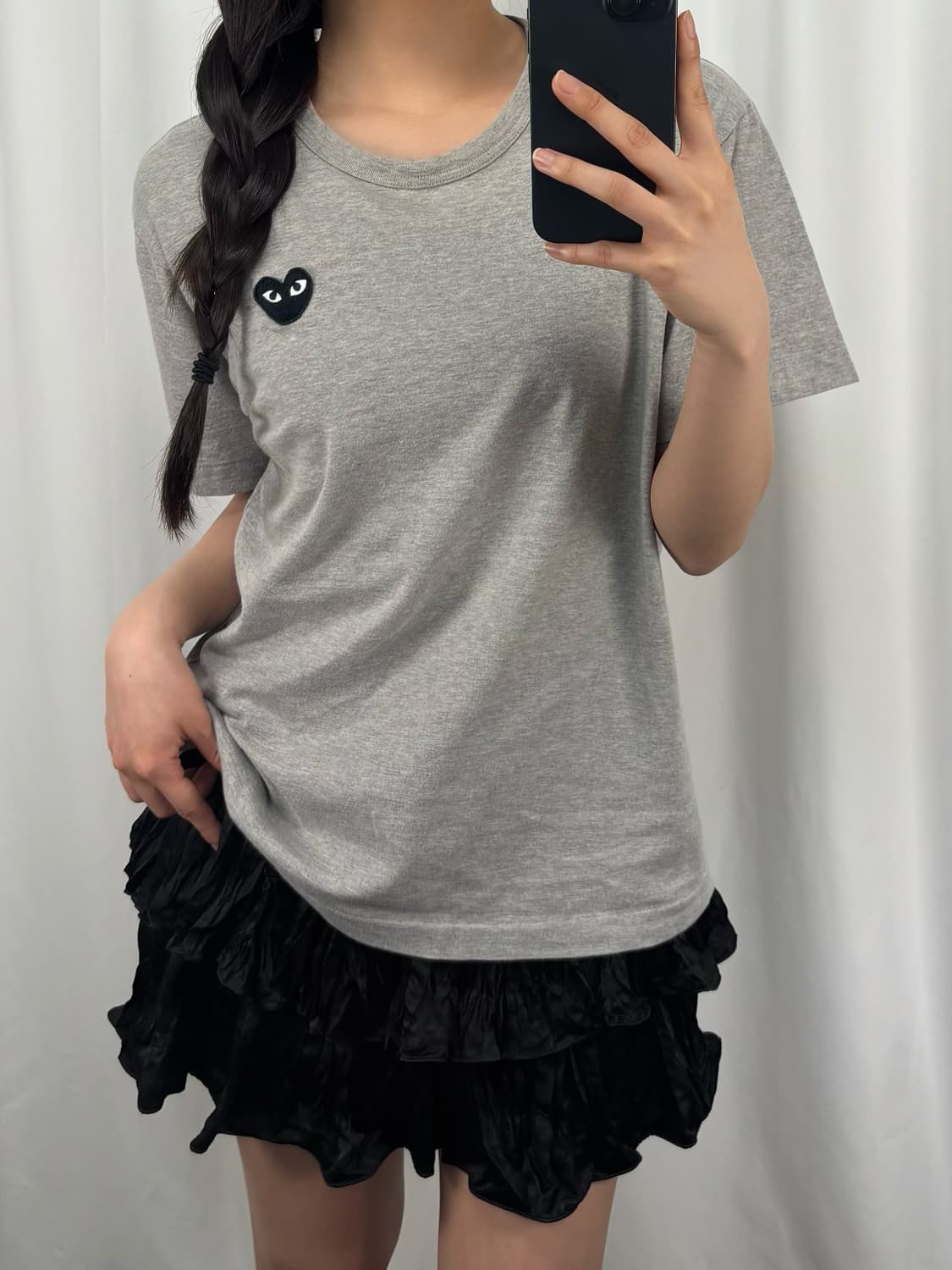 꼼데가르송 블랙 와펜 그레이 반팔 상품이미지3