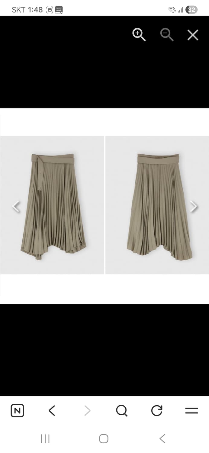 렉토 플리츠 스커트 언발 스커트 M 66 상품이미지1