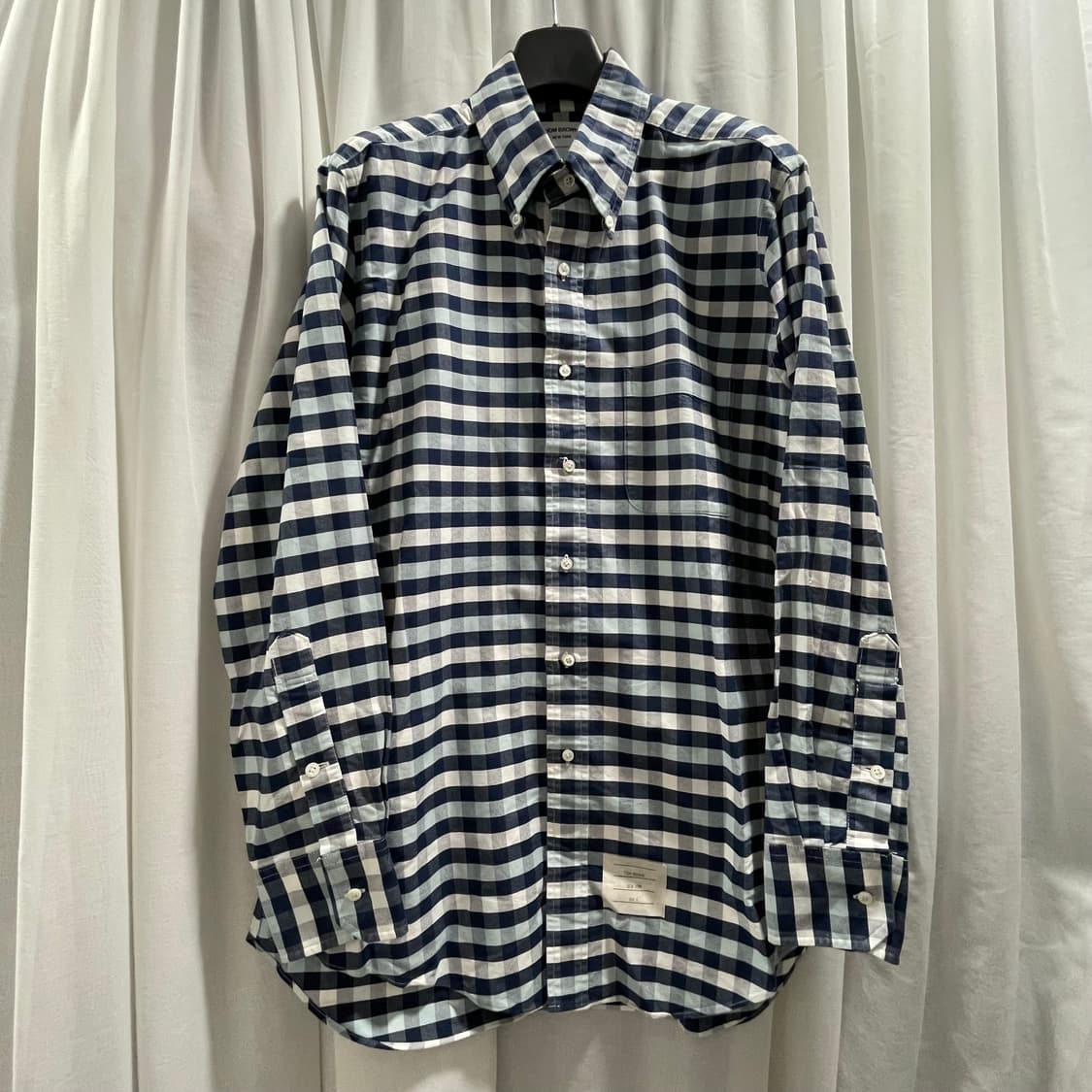 톰브라운/ 화이트 테이핑 옥스포드 체크 셔츠/ 4 상품이미지1