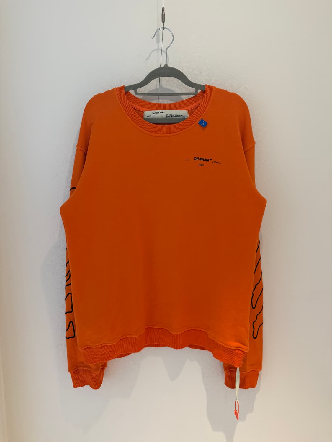 오프화이트 백 애로우 오렌지 맨투맨 상품이미지2