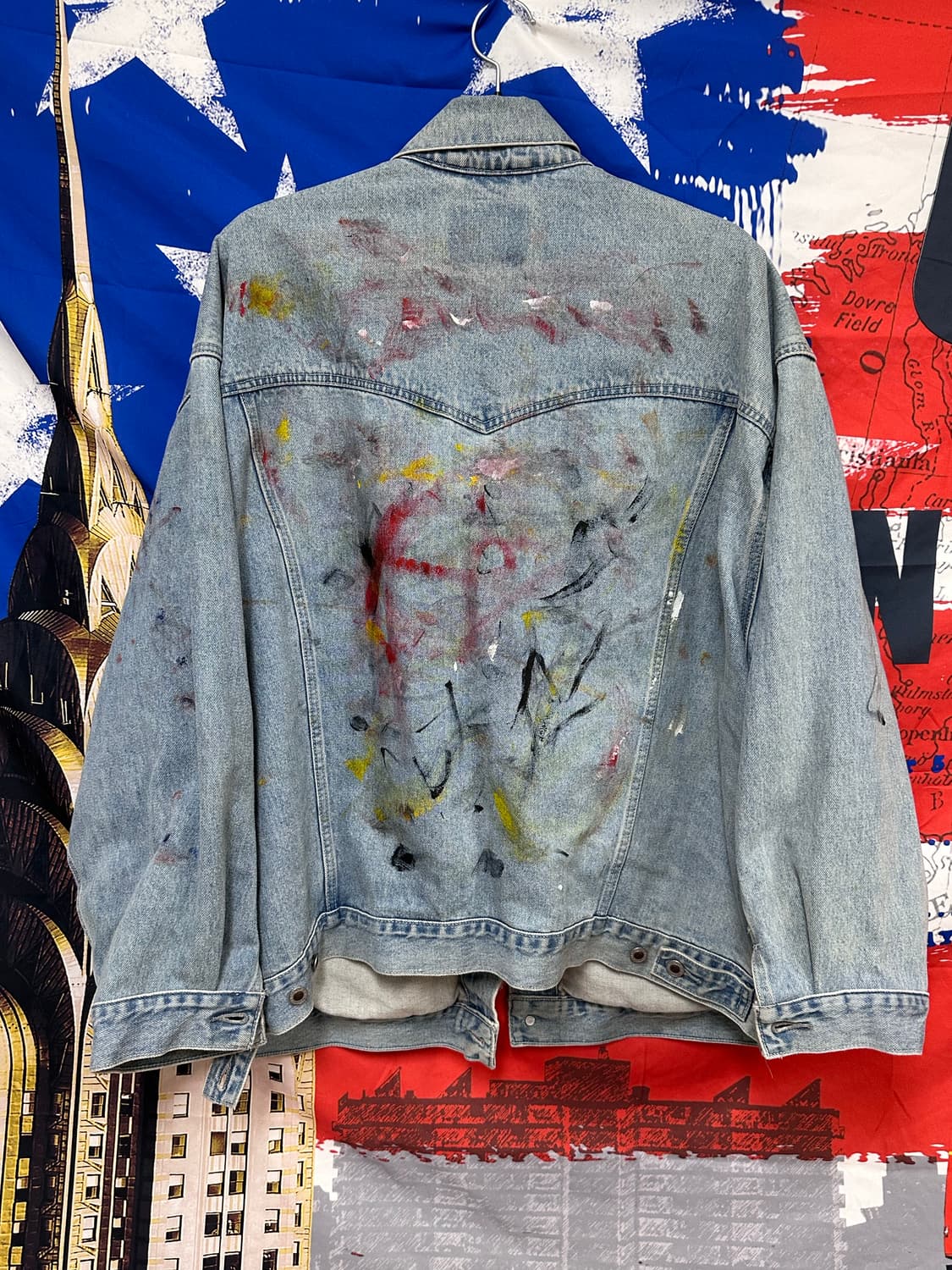 리바이스 실버탭 커스텀페인팅 오버핏 청자켓 XXL110 상품이미지7