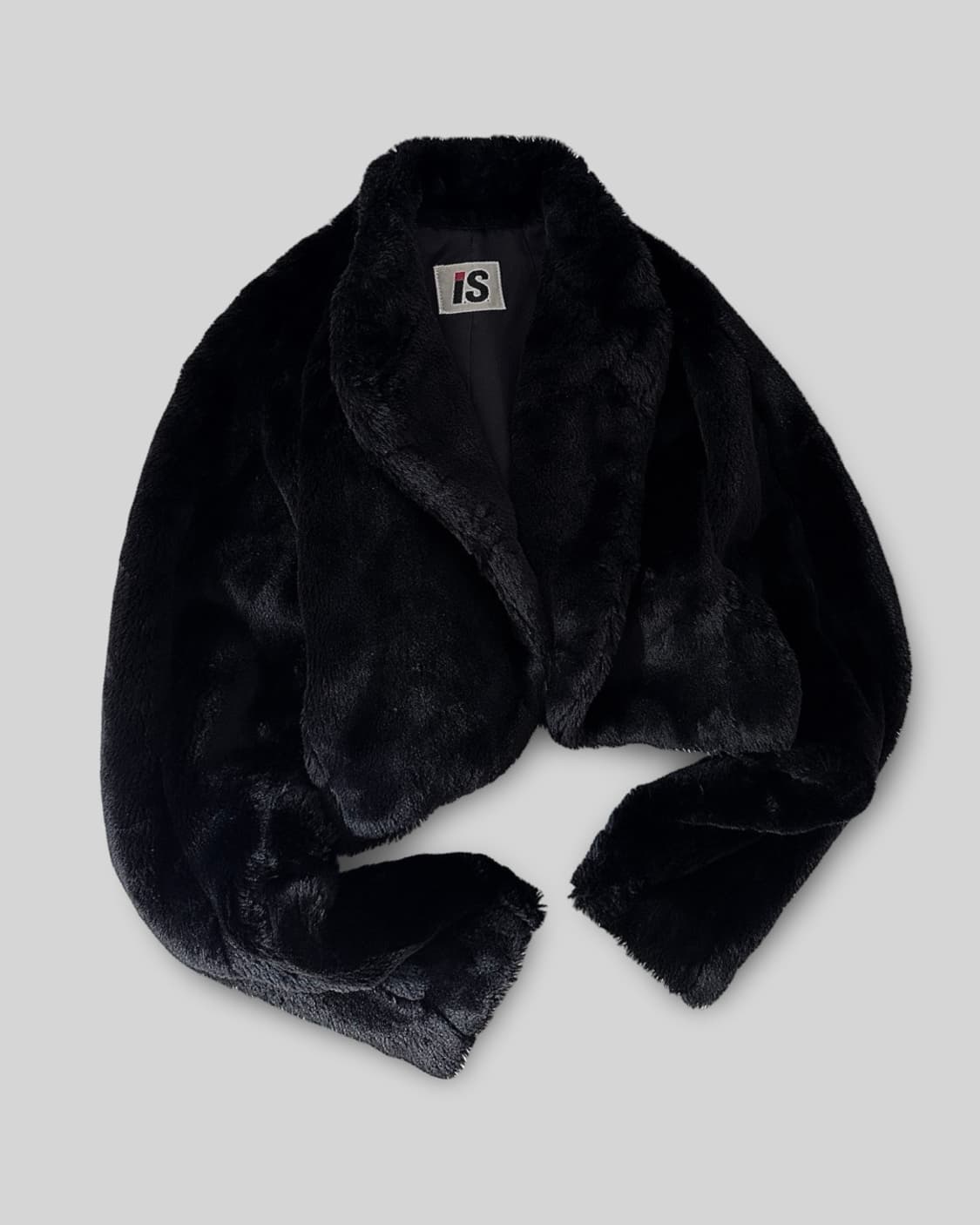 ISSEY MIYAKE IS 빈티지 블랙 페이크퍼 볼레로 자켓 상품이미지1
