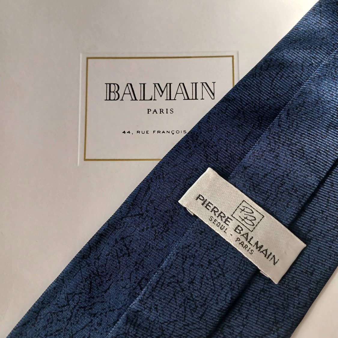 발망 실크 네이비 플라워 패턴 넥타이 9.8cm A+등급 A19221
 상품이미지5