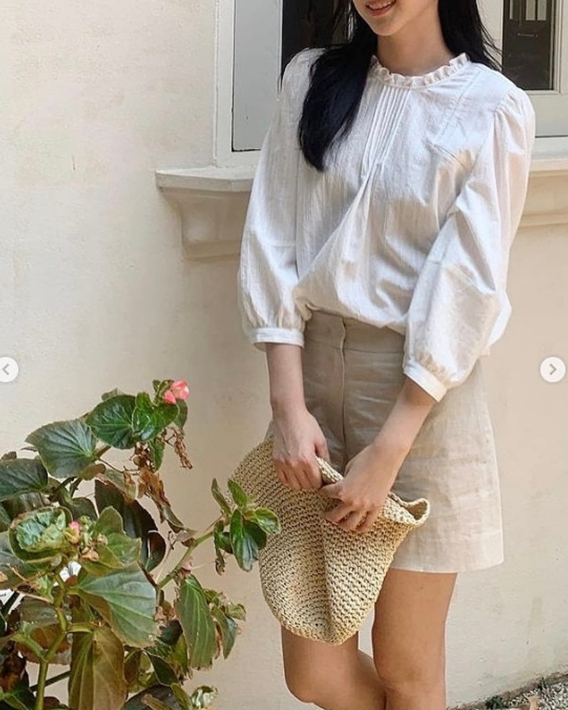 유에르 줄리 레이스 블라우스 아이보리 상품이미지1