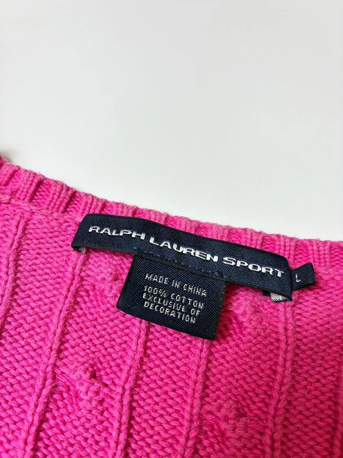 폴로 랄프로렌 00's 코튼 꽈배기 브이넥 니트 PN8098 상품이미지6