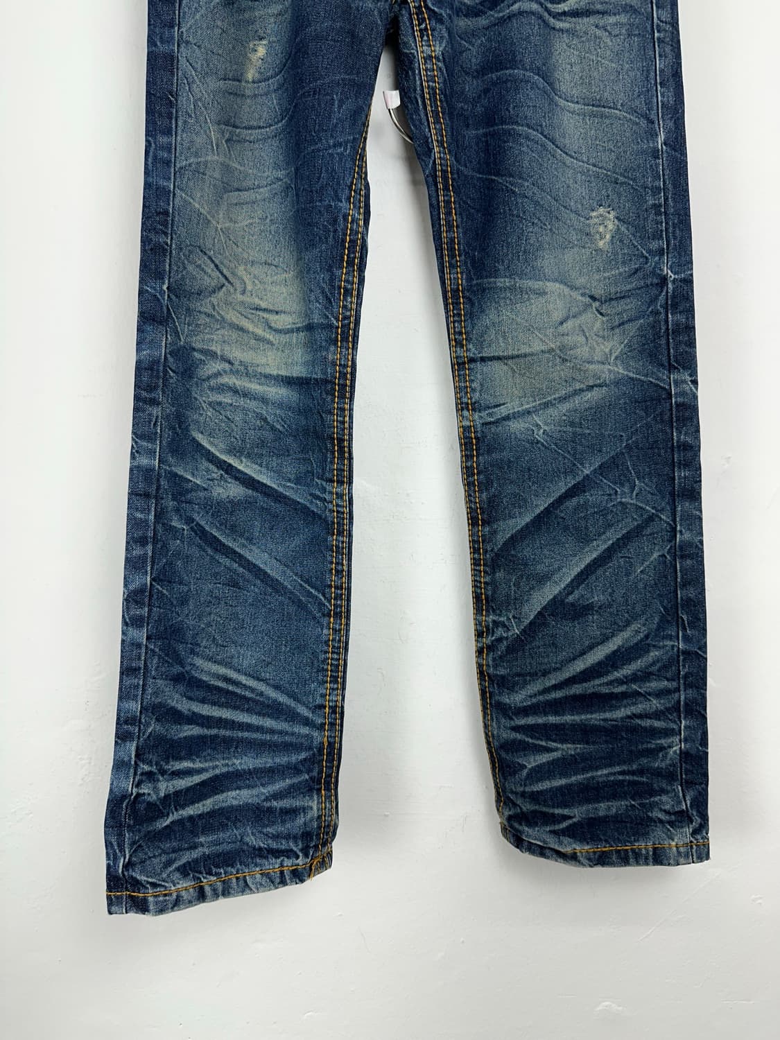 Whisker Wash Straight Denim Jeans  상품이미지6