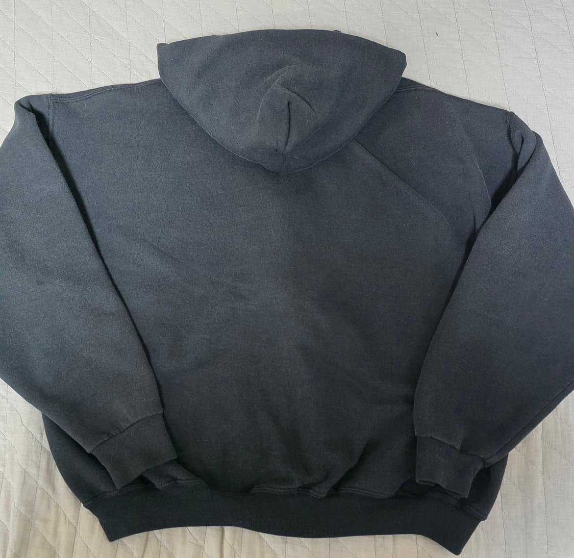[XL] 90s 빈티지 러셀 애슬레틱 후드집업 블랙 ver.스테인 페이드 상품이미지5