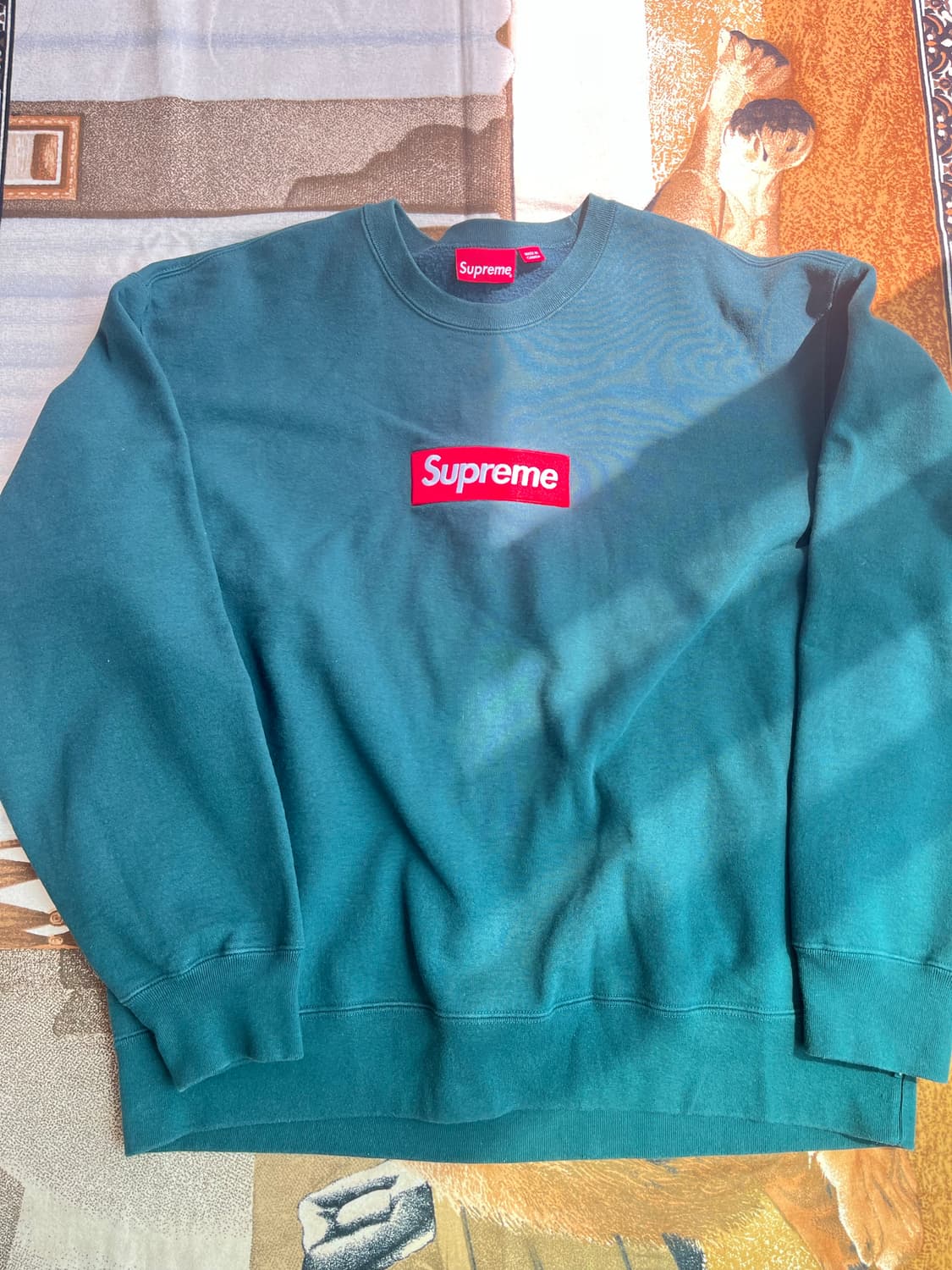 정품 슈프림 박스로고 다크파인 크루넥 XL 상품이미지1