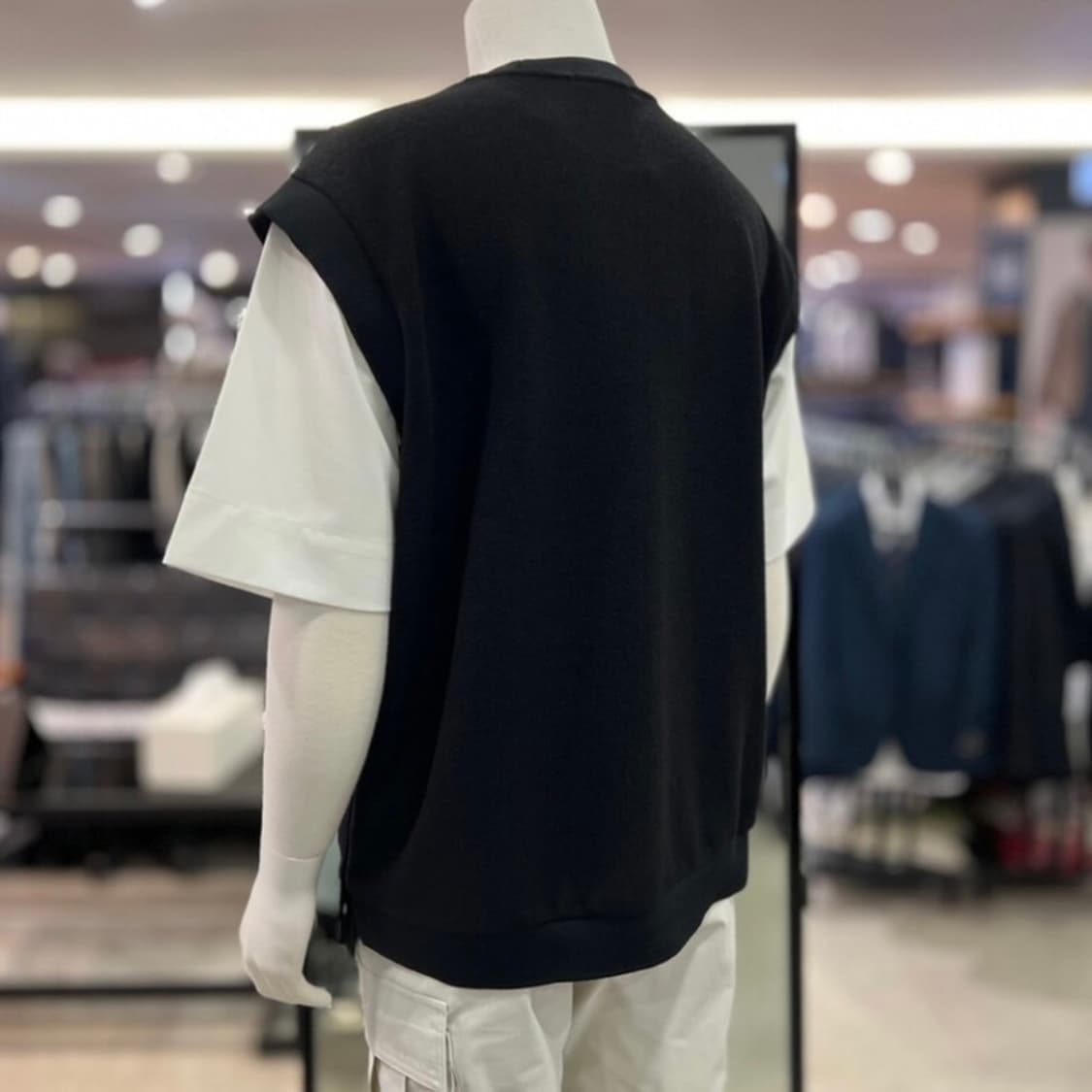 24SS 리버클래시 니트 레이어드 버튼 슬릿 반팔티 상품이미지4