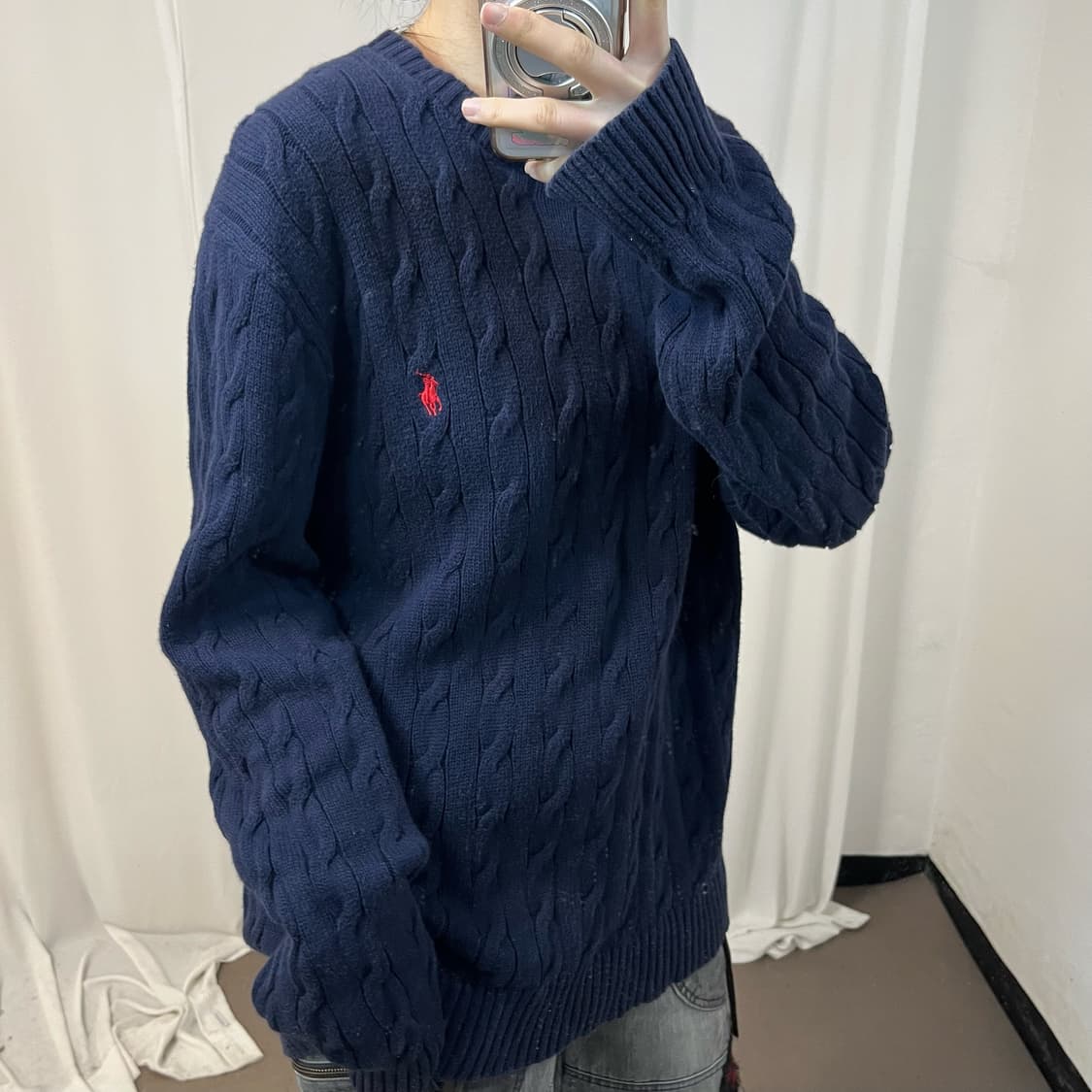 Polo Ralph Lauren navy cable knit 상품이미지3