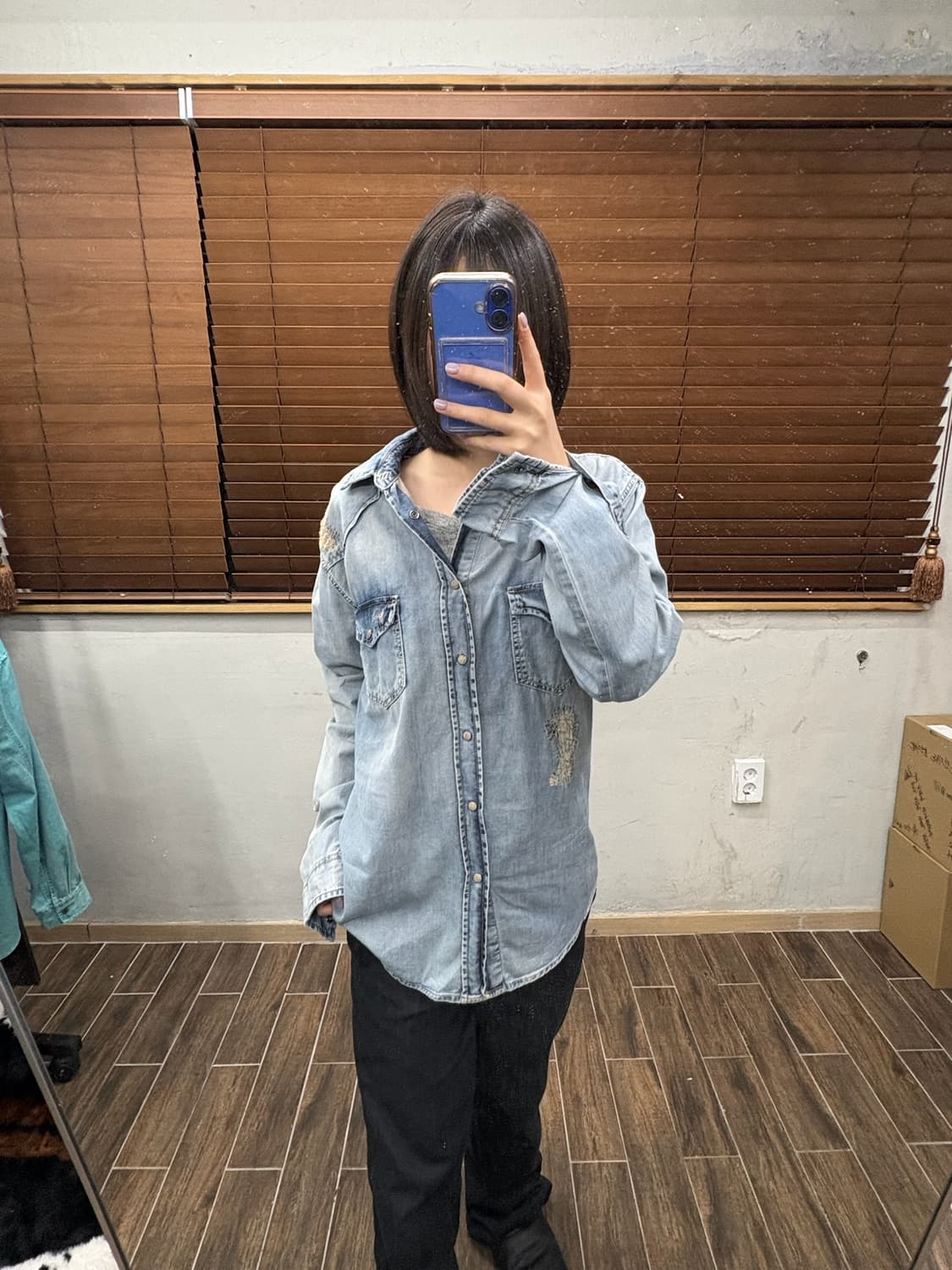 자라 웨스턴 데미지 셔츠 상품이미지2