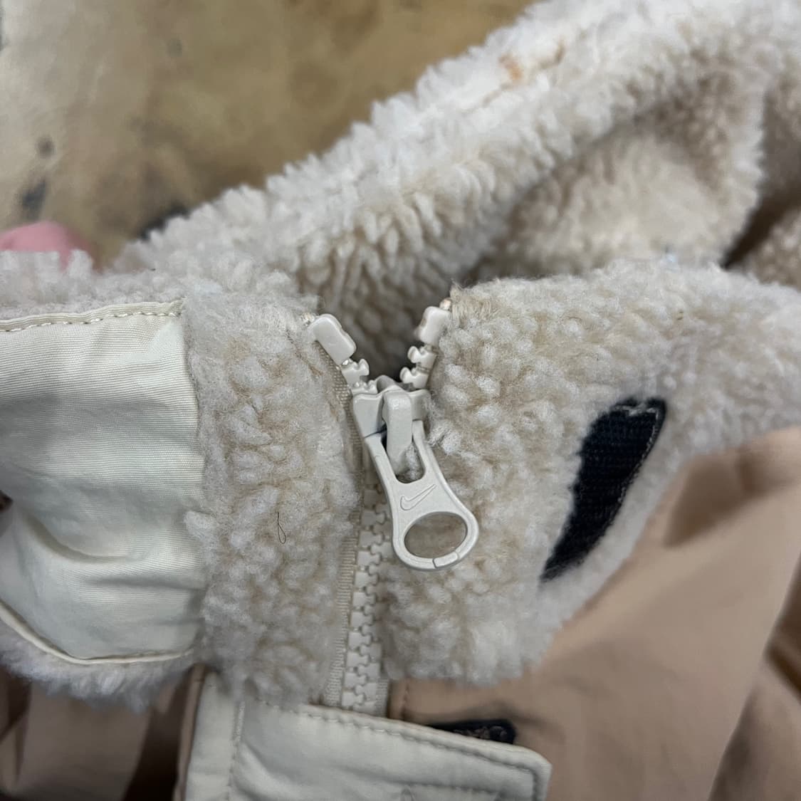 [정품/L] 나이키 뽀글이 카라 웜업 자켓 베이지 b16 상품이미지7