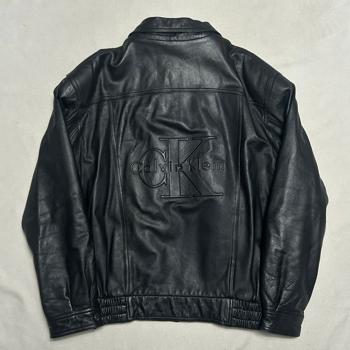 105 켈빈 클라인 블랙 가죽 자켓 상품이미지3