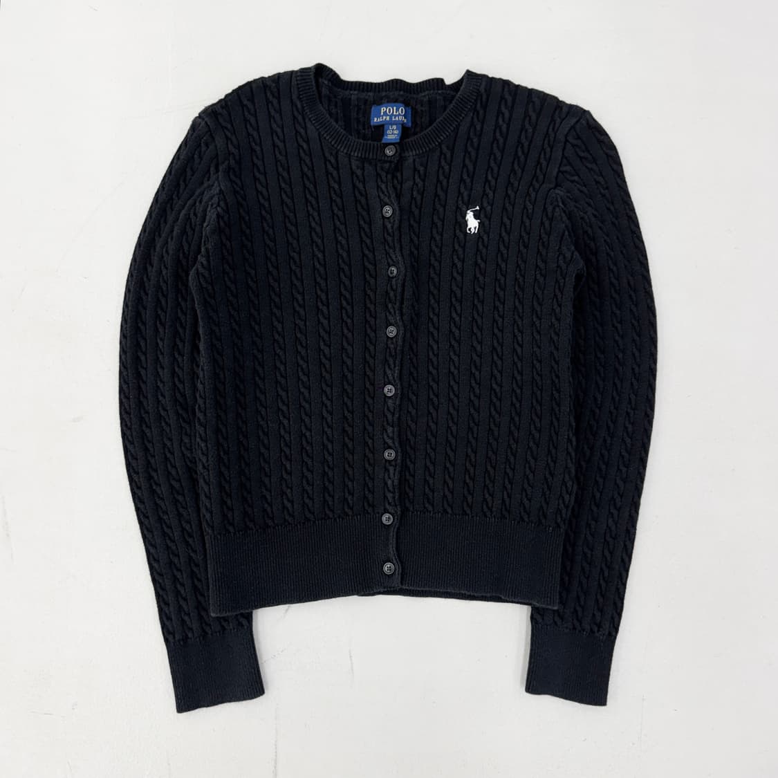 폴로 신형 포니 꽈배기 가디건 블랙 상품이미지2