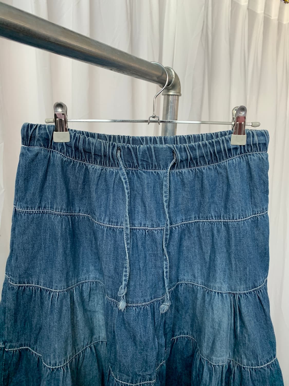 빈티지 티어드 데님 스커트 상품이미지3