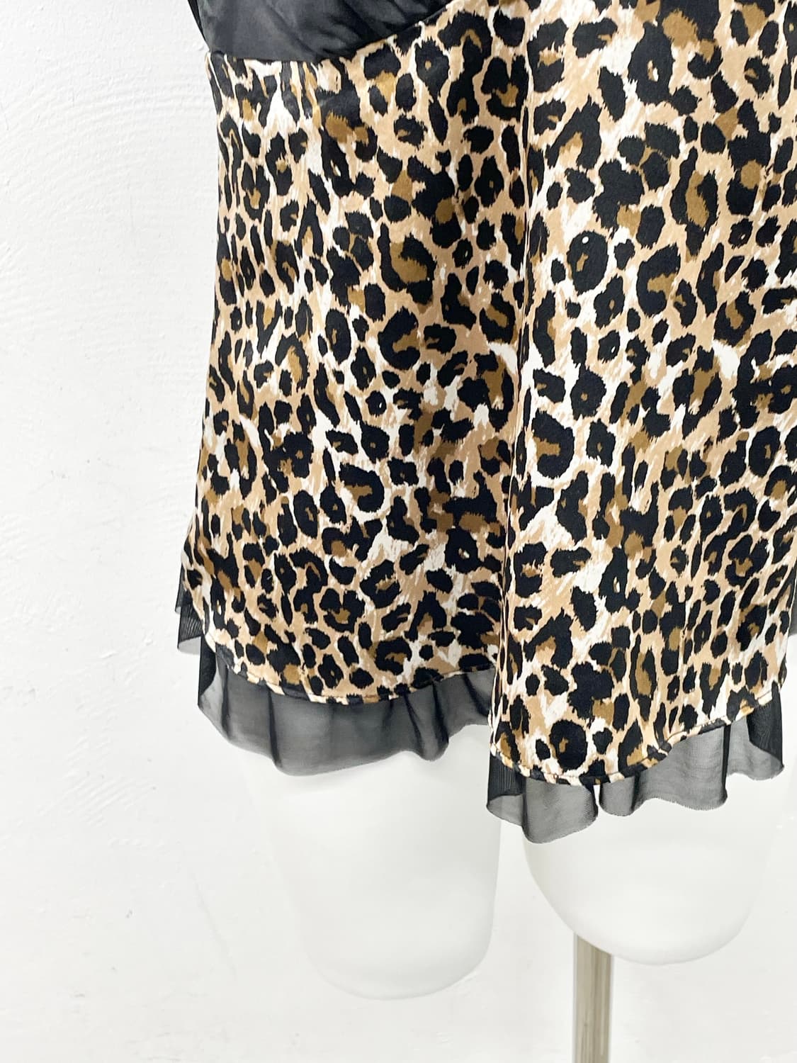 갸루 레오파드 리본 슬립 상품이미지3