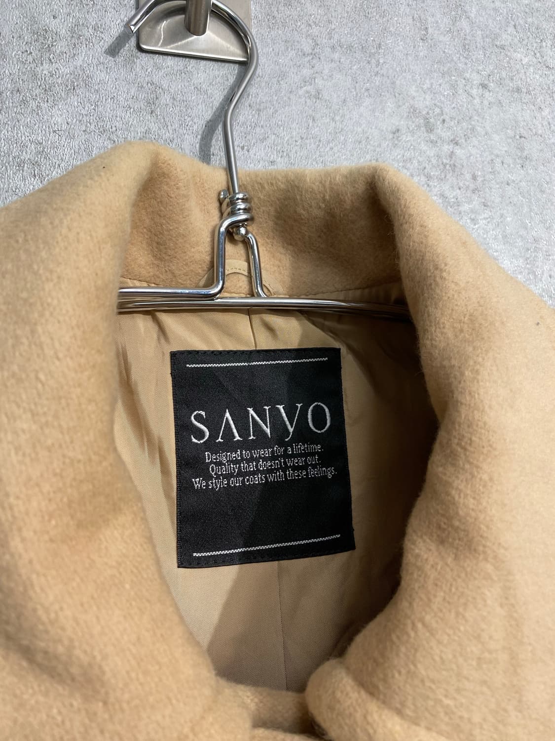 [S-M] 90s SANYO 재팬 메이드 베이지 울 코트 상품이미지6