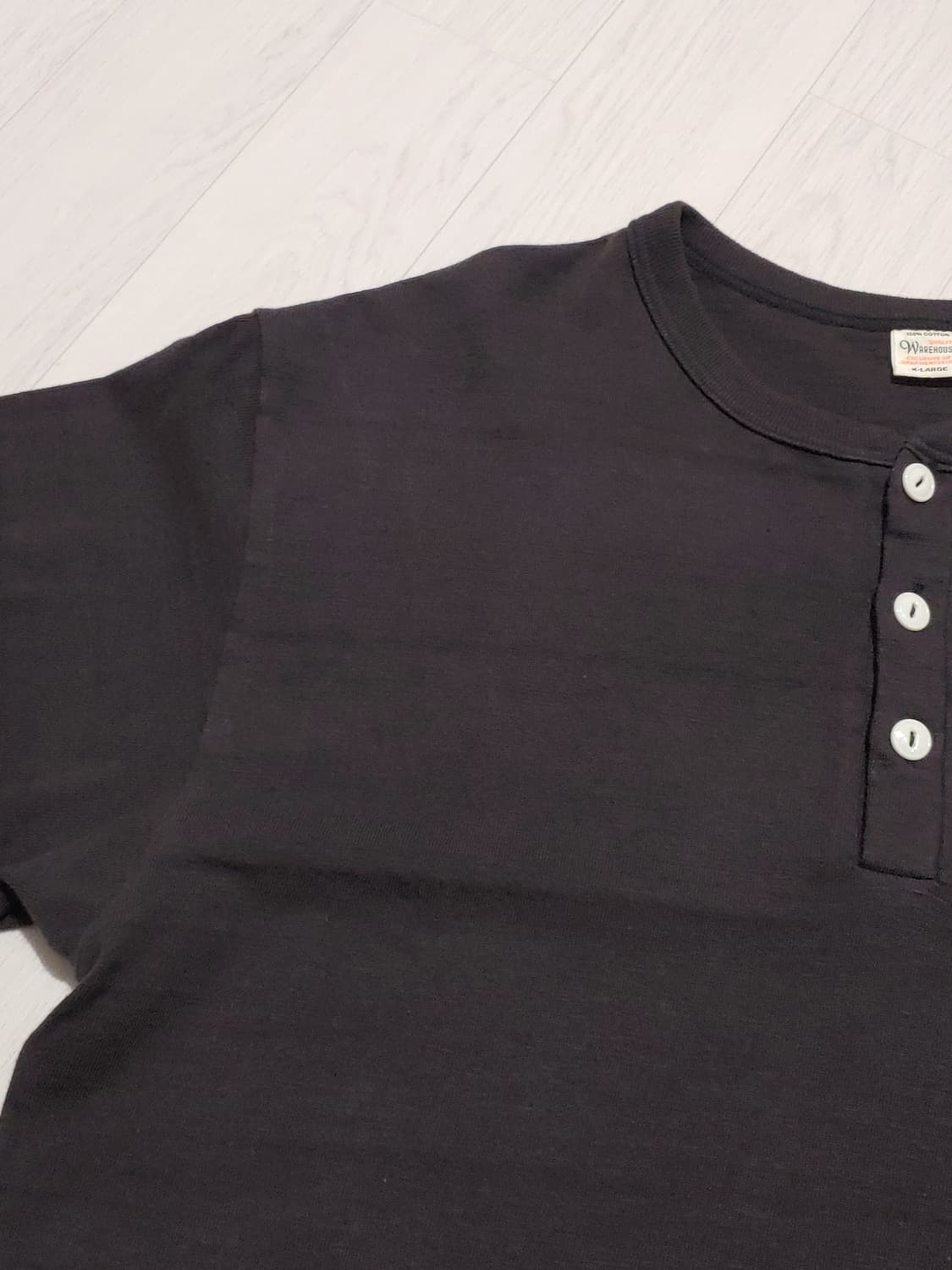 웨어하우스 4601 헨리넥 반팔 블랙 색상 상품이미지3